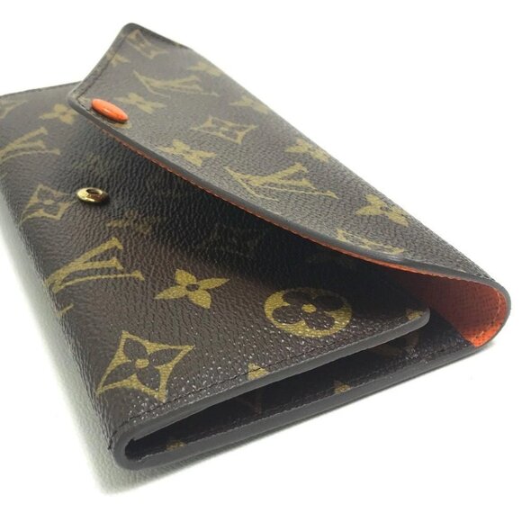 LOUIS VUITTON Portefeuille Josephine Monogram Long Wallet Brown x orange - Picture 6 of 11
